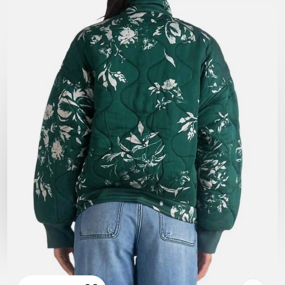 Teal Floral Bomber - Picture 5 of 9